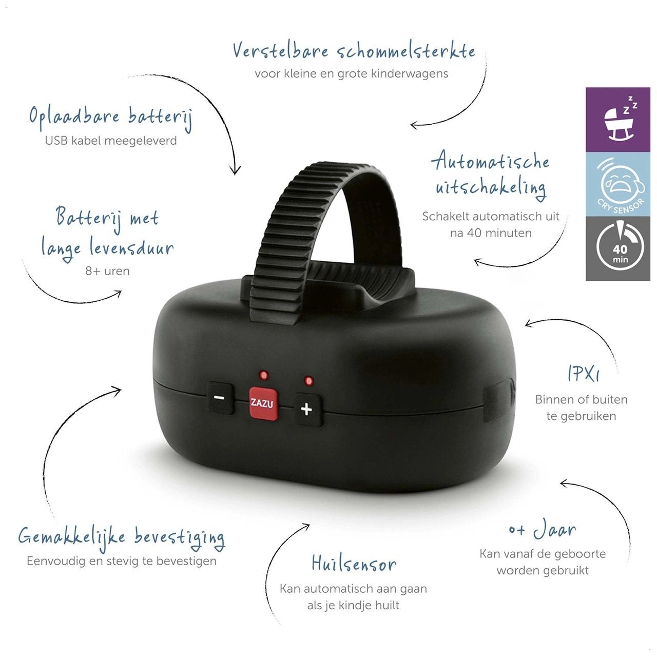 ZAZU Robby Baby Rocker - Automatische Wieg Schommelaar, Ophalen of Verzenden, Nieuw