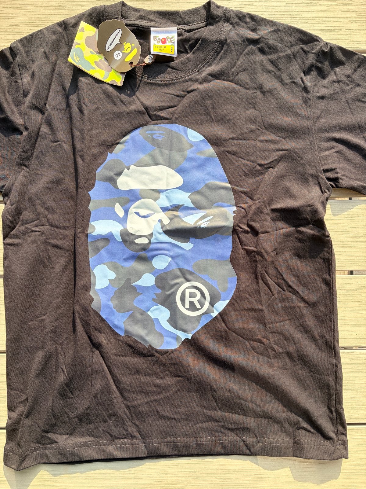 A Bathing Ape BAPE Camo Head T-shirt Zwart Maat S, Kleding | Heren, T-shirts, Ophalen of Verzenden, Nieuw, Maat 46 (S) of kleiner