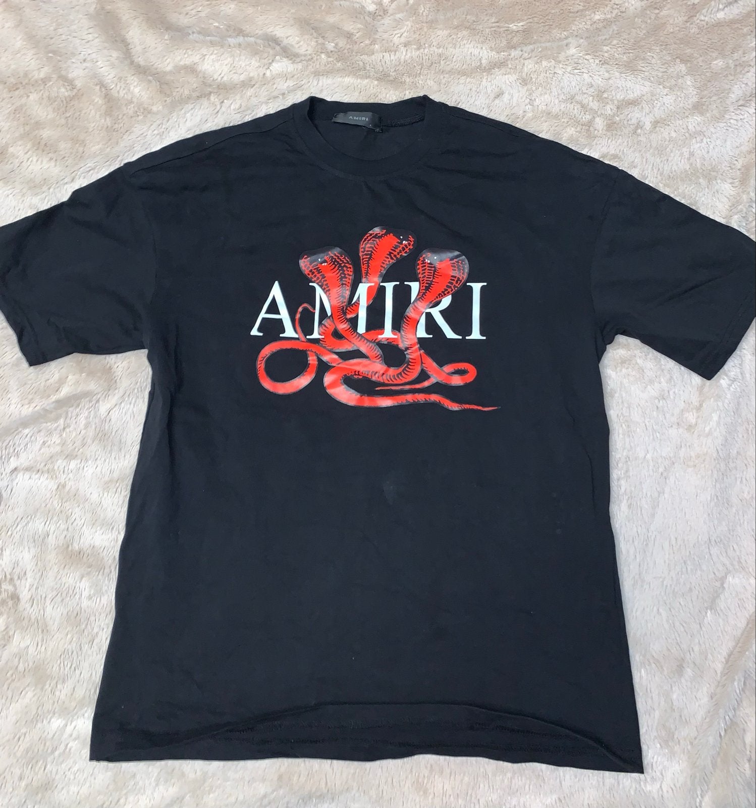 AMIRI T-shirt met cobra print - Maat L, Kleding | Heren, Ophalen, Gedragen, Maat 52/54 (L), Zwart