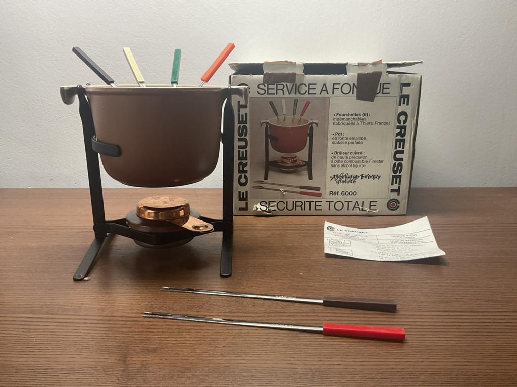 Le Creuset gietijzeren Fondue set, Ophalen of Verzenden, Gebruikt, Brander, Fondueset