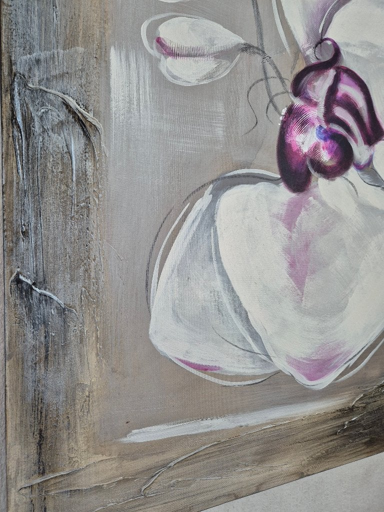Schilderij met bloemen 100 x 100, *, Zo goed als nieuw, *, Schilderij