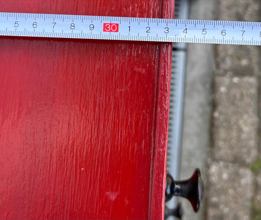 Rood kastje met kersenbloesem, L36xB33xH65 cm, Ophalen