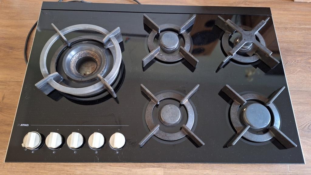 Atag gaskookplaat met wokbrander, Witgoed en Apparatuur, Kookplaten, Ophalen, Gebruikt, Inbouw, Gas