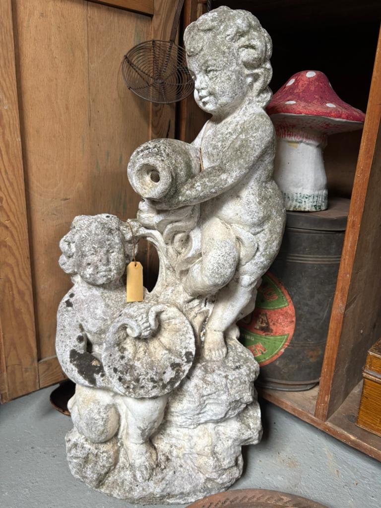 Frans tuinbeeld Carlotte antiek en brocante, Ophalen, Gebruikt, -, Engelenbeeld