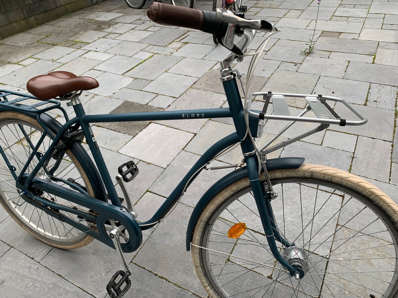 Elops Stadsfiets 520 Kaki Decathlon, Fietsen en Brommers, Fietsen | Heren | Herenfietsen, Ophalen, Gebruikt, Overige merken, Versnellingen