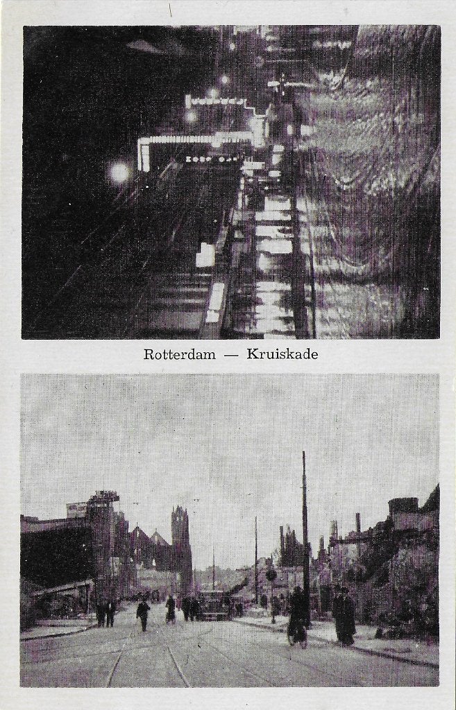 Rotterdam Kruiskade Ongelopen Ansichtkaart (B6795), Ophalen of Verzenden, 1940 tot 1960, Ongelopen, Zuid-Holland