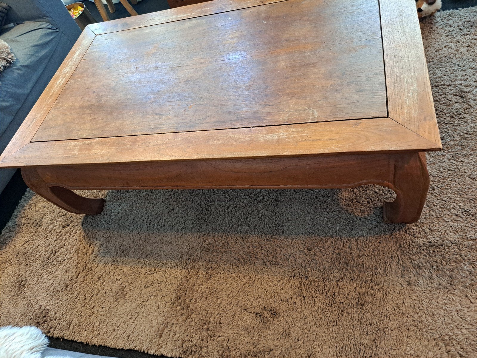 Massief houten opium salontafel, Ophalen