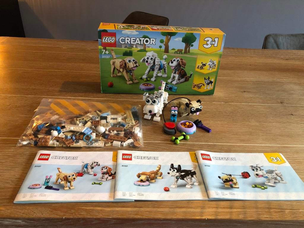 LEGO Creator 3in1 Schattige Honden (set 31137, zgan, Lego, Ophalen of Verzenden, Zo goed als nieuw, Compleet