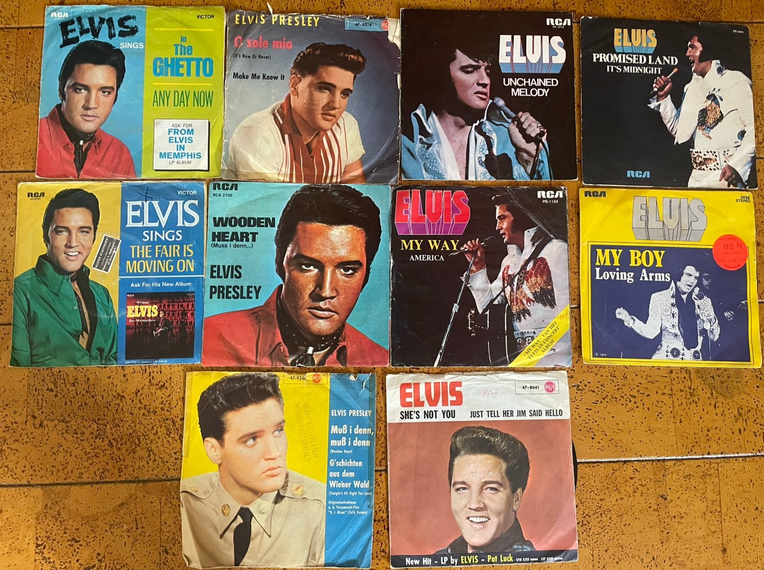 Elvis 10 singles, Cd's en Dvd's, Vinyl Singles, Ophalen of Verzenden, Gebruikt, 7 inch, Rock en Metal