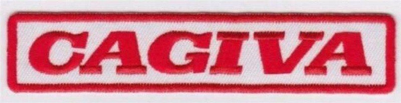 Cagiva strijk patch embleem logo - 124 x 24 mm, Ophalen of Verzenden, Nieuw