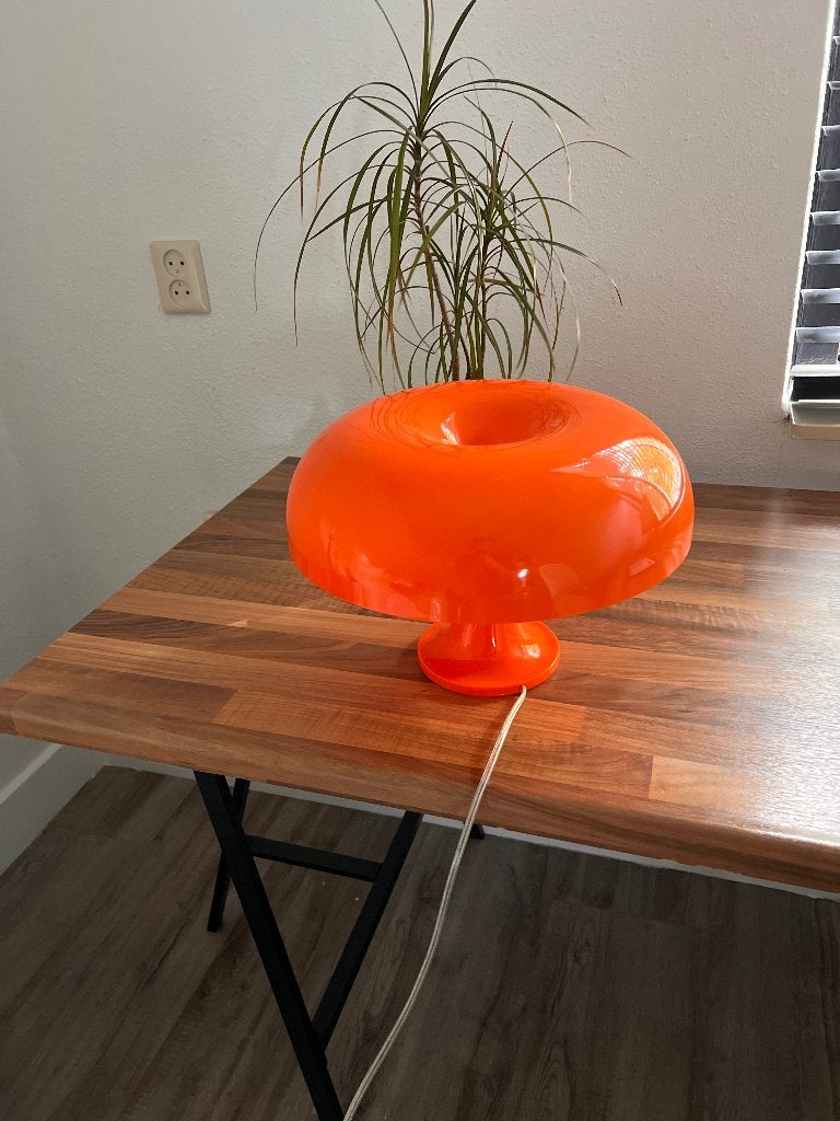 Donut tafellamp retro/space age, Ophalen, Kunststof, Vintage, Oranje