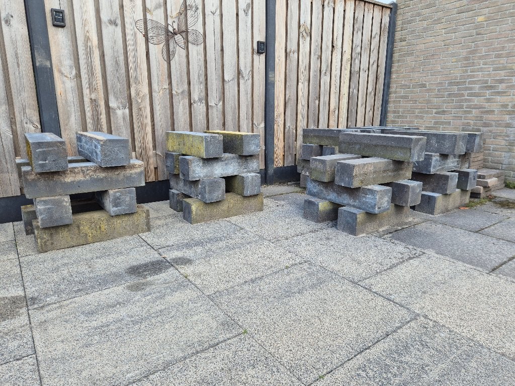 Beton Stapelblok Linia Excellence nero 60 x 15 x 15 cm (50+), Tuin en Terras, Tegels en Klinkers, Ophalen, Gebruikt, Overige typen