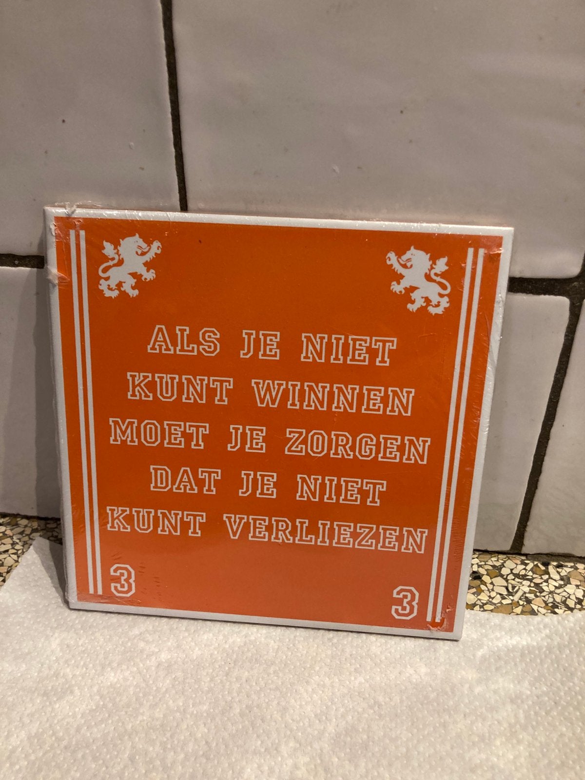 Tegel met spreuk, Ophalen of Verzenden, Zo goed als nieuw