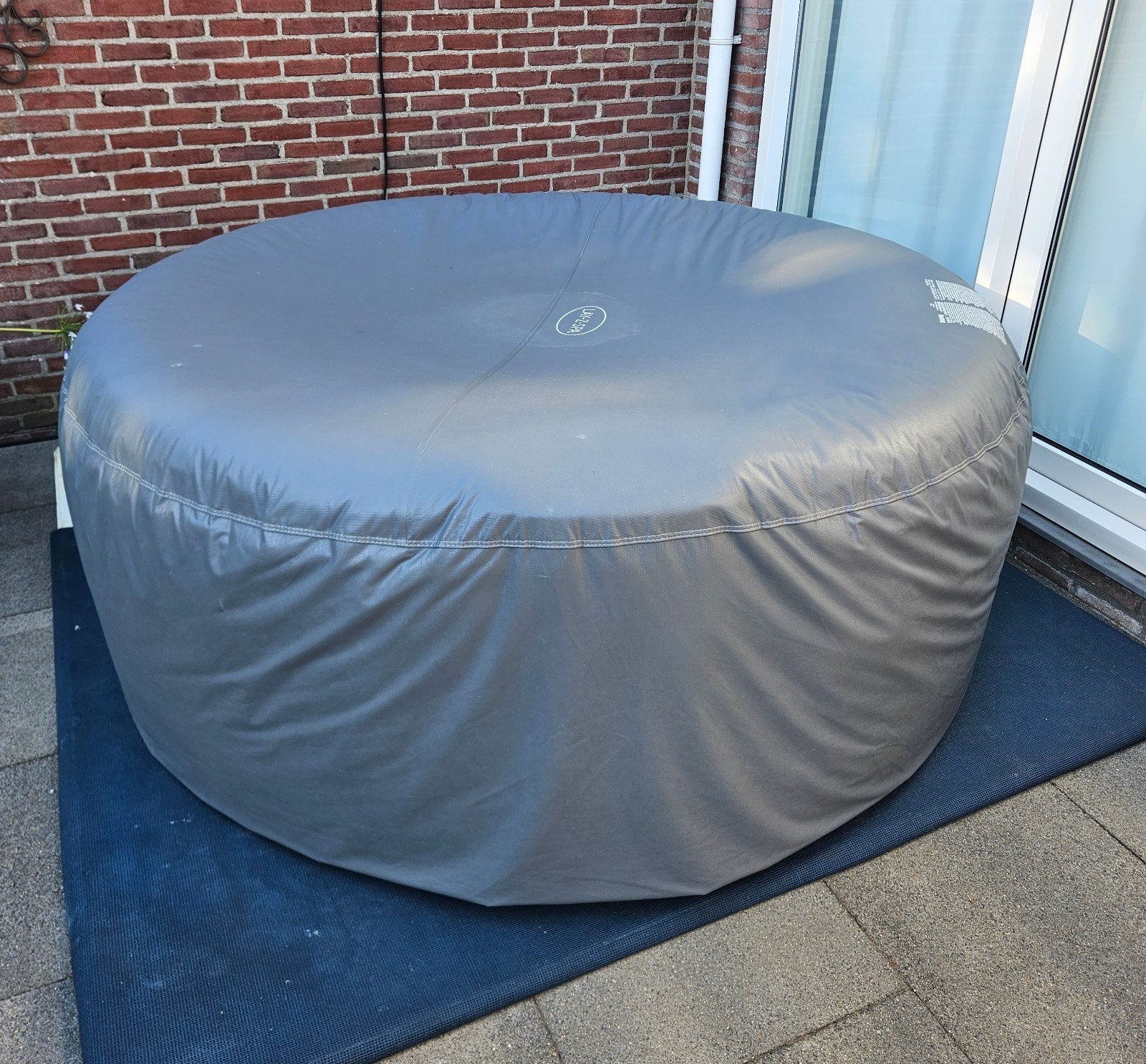 BestWay Lay-Z Spa Santorini Jacuzzi + BeschermHoes, Ophalen of Verzenden, Zo goed als nieuw, Afdekzeil, Opblaasbaar