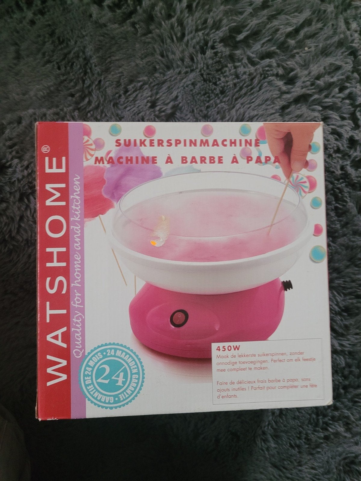 WATSHOME Suikerspinmachine 450W - Roze, Ophalen of Verzenden