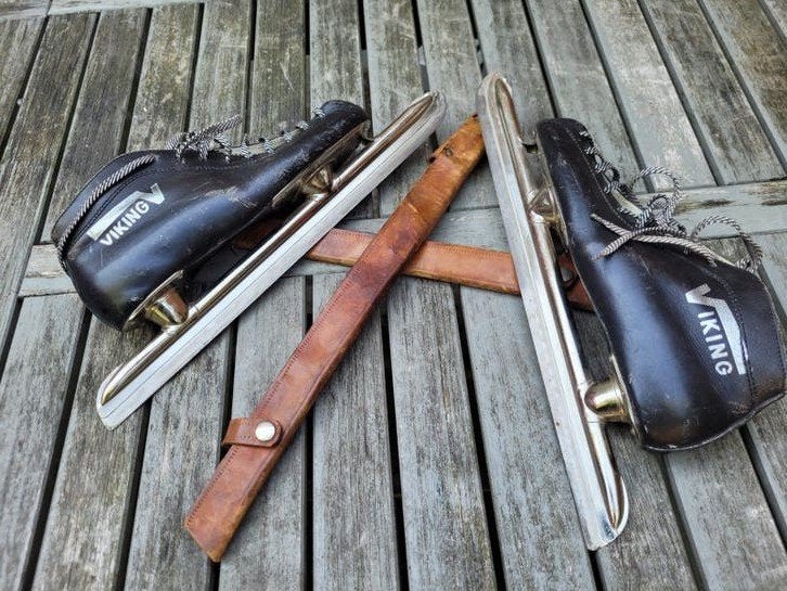 Viking Noren schaatsen  mt 42 met leren hoes, Ophalen of Verzenden, Gebruikt, Noren, Viking