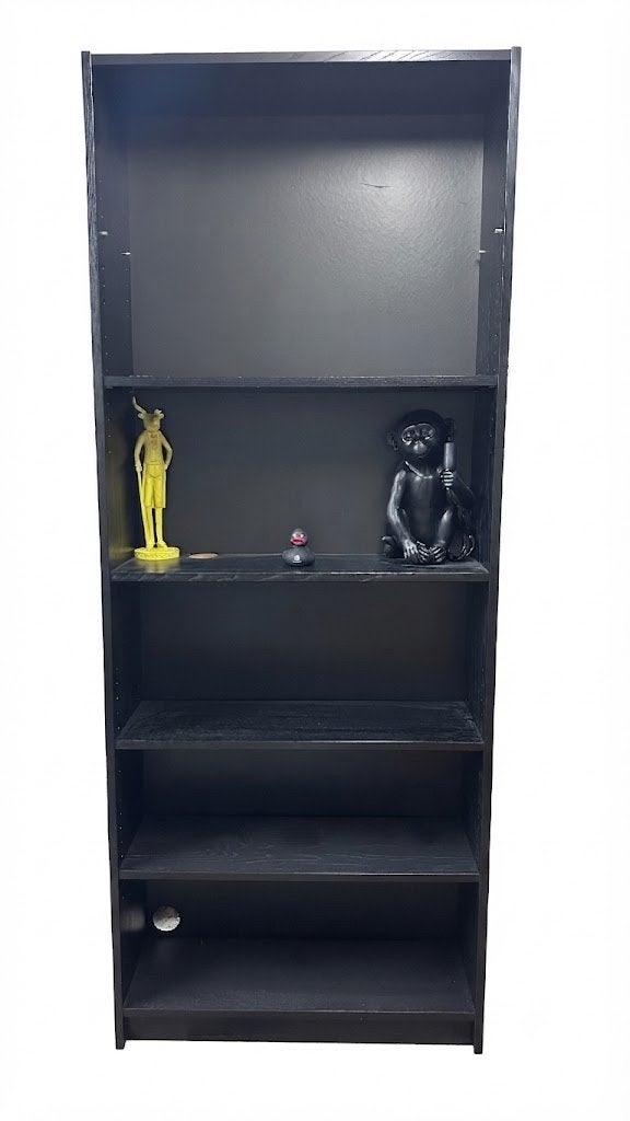 Zwarte houten open kast, Ophalen, Met plank(en), Minder dan 50 cm, Gebruikt