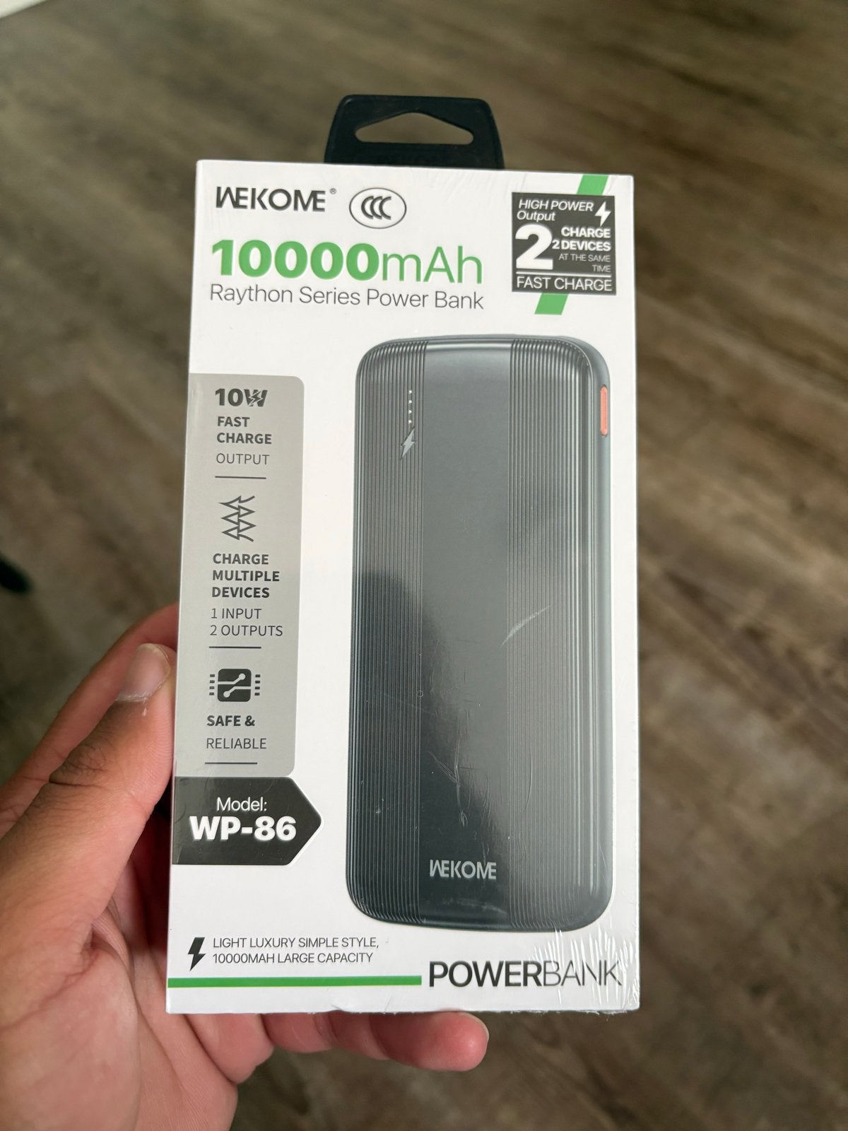 WEKOME Raython Powerbank 10000mAh - Snel Opladen, Ophalen of Verzenden, Nieuw