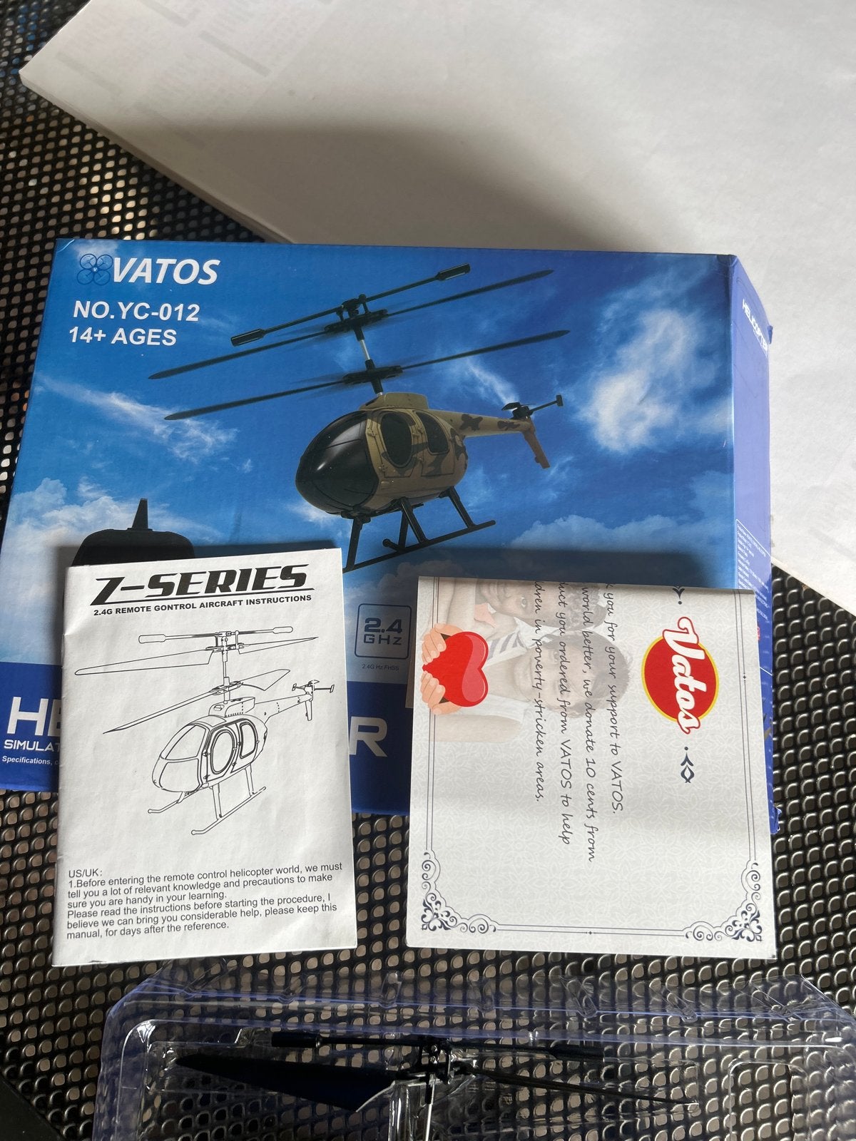 Vatos RC Helikopter YC-012 - Voor onderdelen, Ophalen of Verzenden, Gebruikt, Elektro, Helikopter