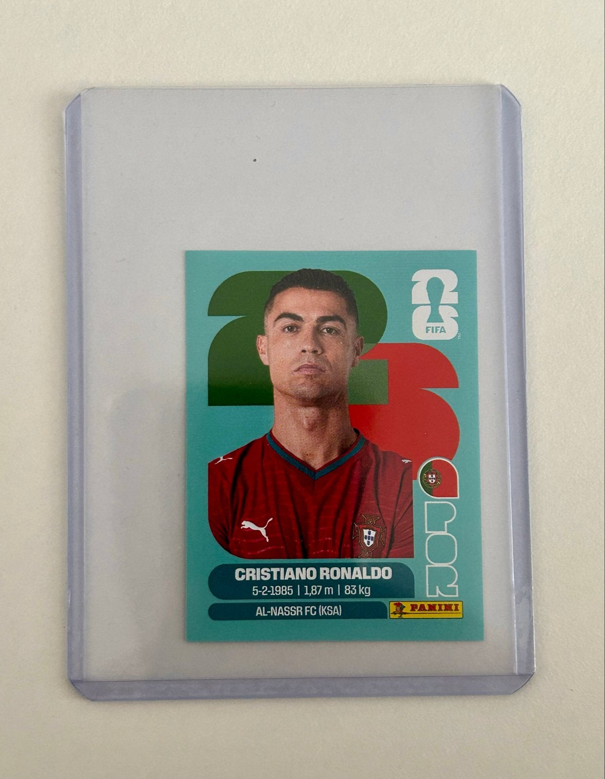 Cristiano Ronaldo Panini Sticker WK 2026, Ophalen of Verzenden, Nieuw, Buitenlandse clubs, Spelerskaart