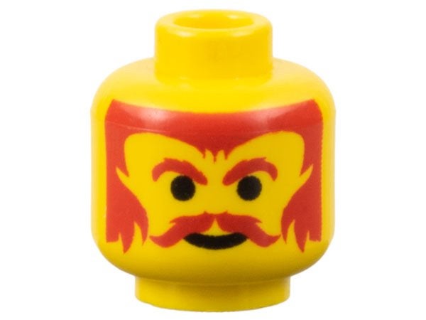 Lego Minifigure, Head Moustache Red, Eyebrows and Hair, Gebruikt, Overige thema's, Lego, Ophalen of Verzenden