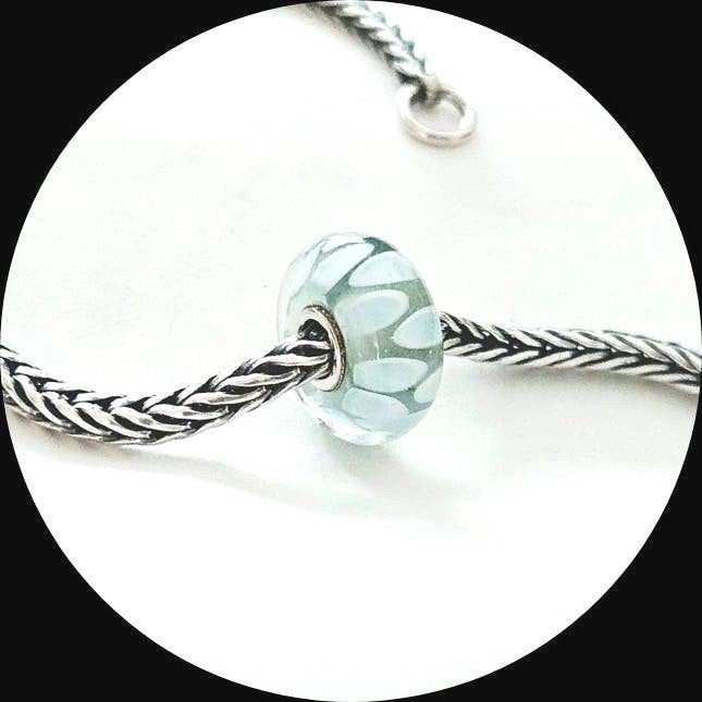 Trollbeads murano Blauwe Schaduw 61407 / voor armband, Glas of Kristal, Ophalen of Verzenden, Zo goed als nieuw, Trollbeads