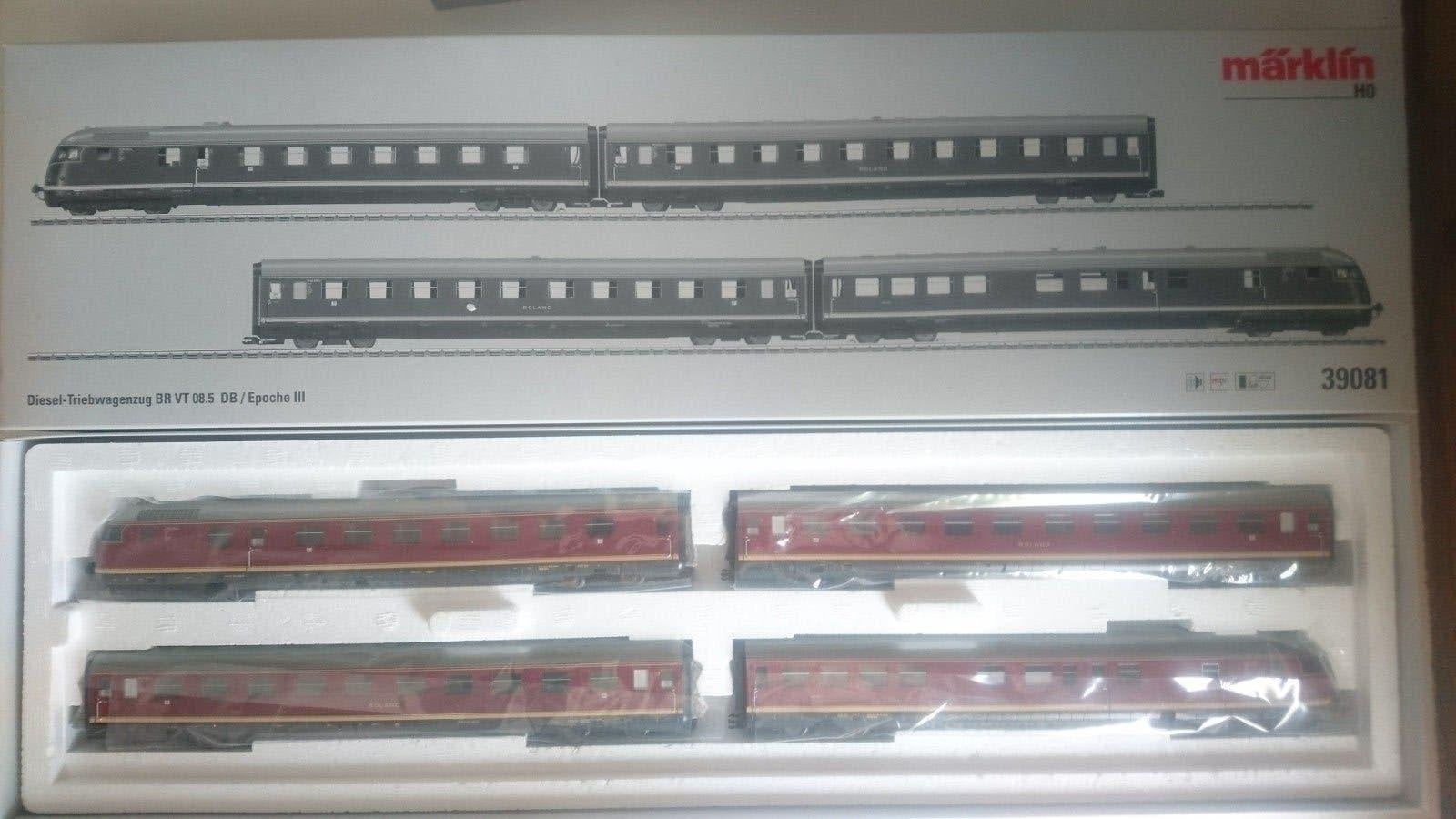 Marklin  Dieseltreinstel VT 08.5 DB - Mfx+Geluid+Sinus 39081, Ophalen, Wisselstroom, Treinset, Zo goed als nieuw