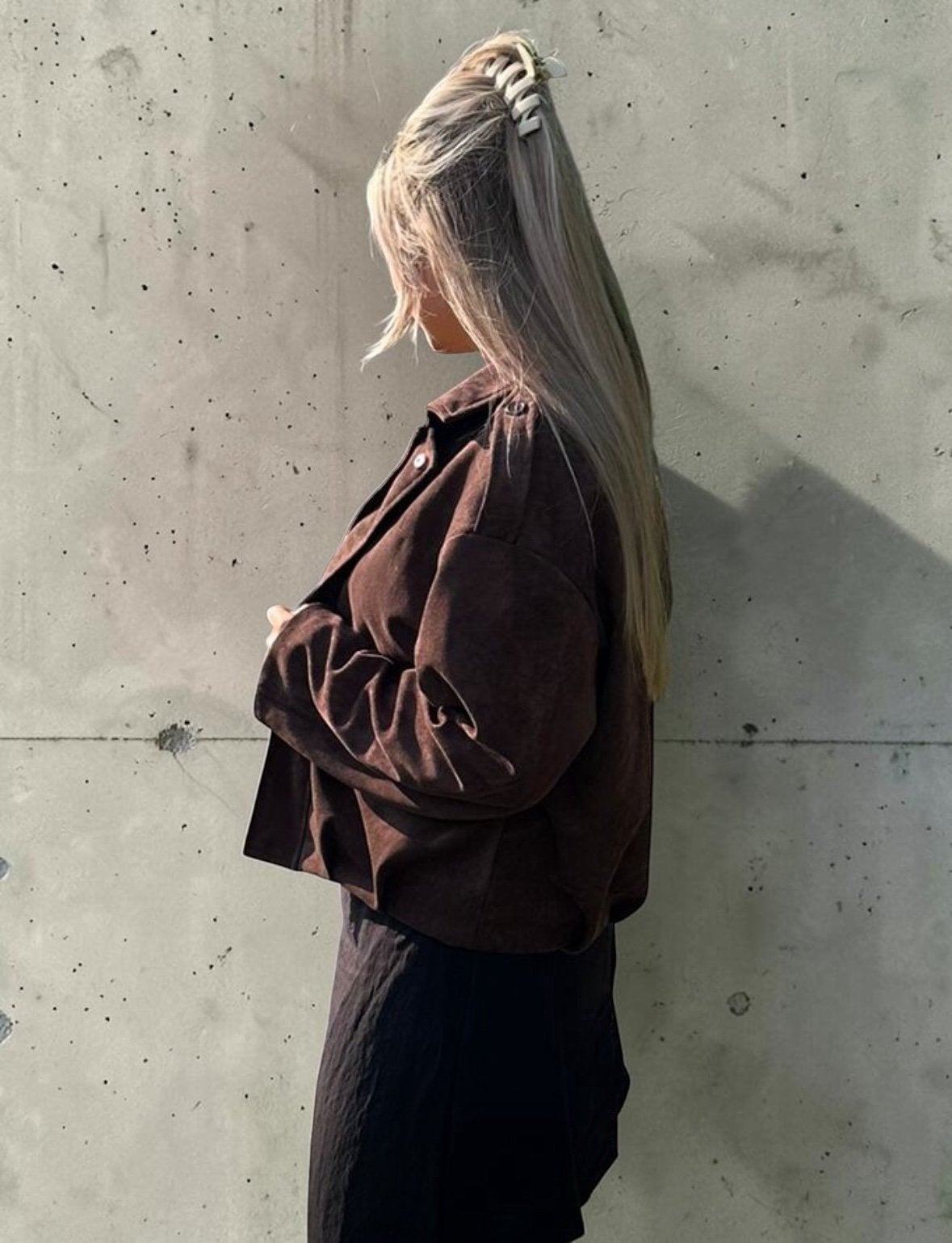 Suede jas bruin dames nieuw L, Ophalen, Nieuw, Bruin