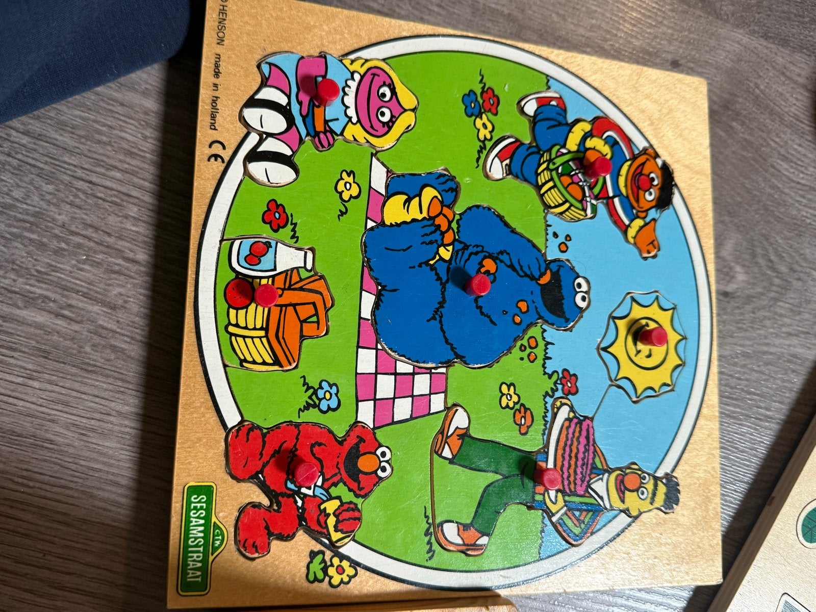 Houten Sesamstraat Puzzel - Zo goed als nieuw, 2 tot 4 jaar, Ophalen of Verzenden, Zo goed als nieuw, Van hout