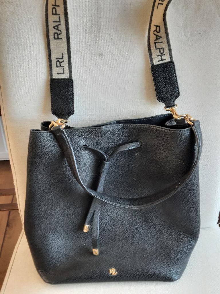 Lauren Ralph Lauren tas zwart leer, Ophalen of Verzenden, Zwart, Handtas
