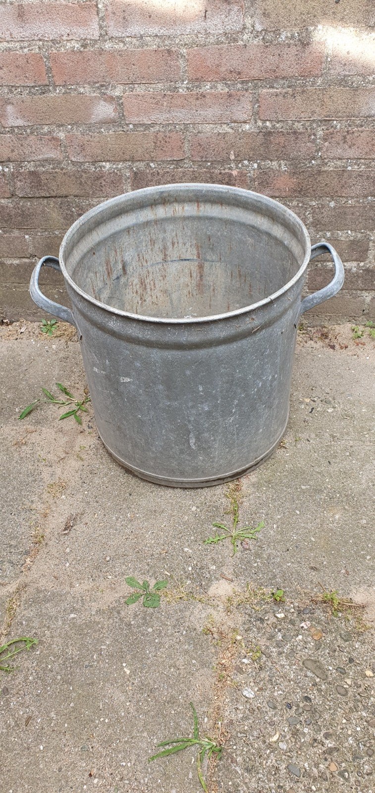 Grote zinken wasteil / emmer / plantenbak, Ophalen