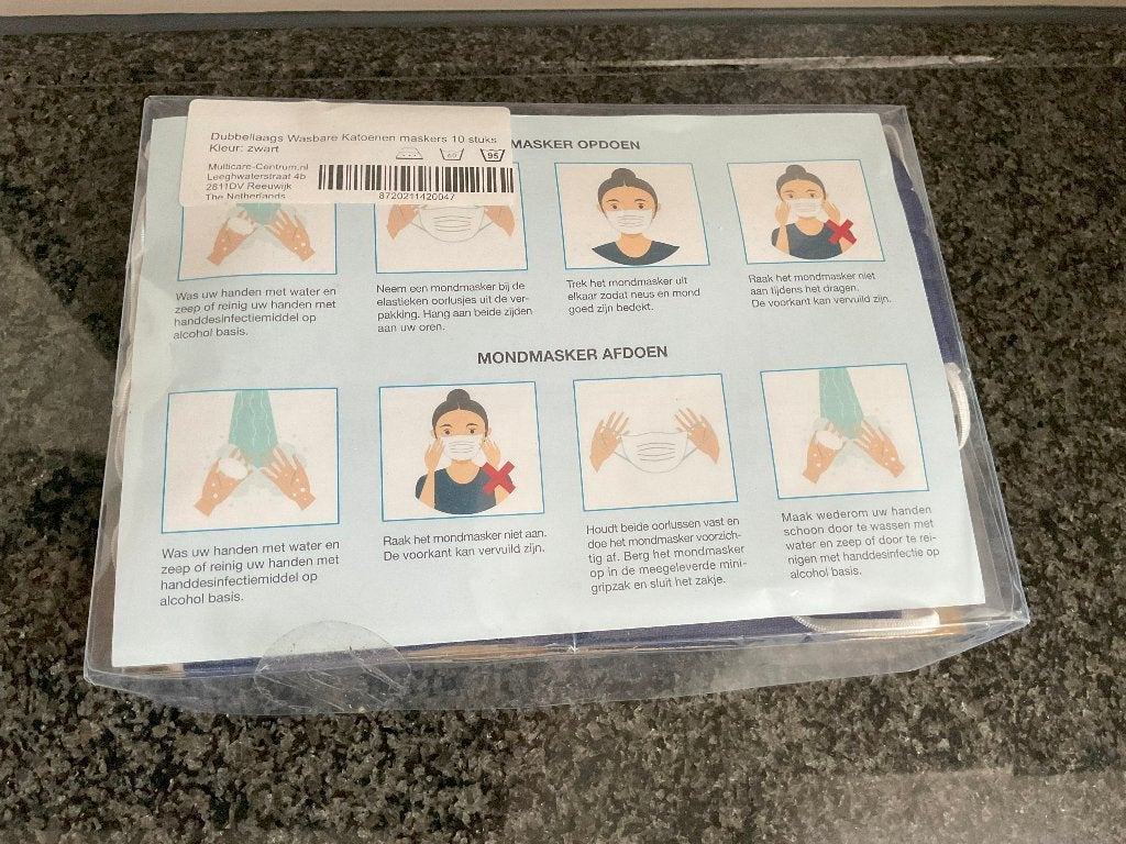Dubbellaags Wasbare Katoenen Mondmaskers, mondkapjes, Ophalen of Verzenden, Nieuw