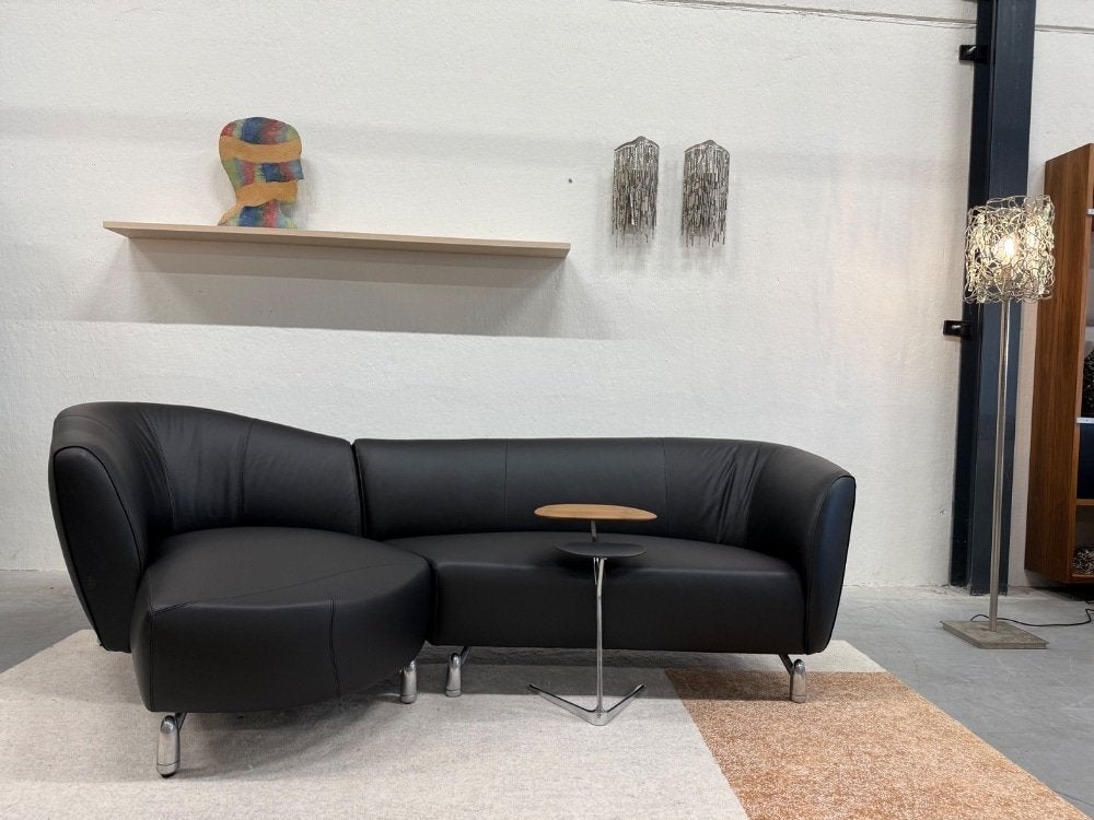 Nieuw Leolux Pupilla hoekbank zwart leer design Bank 260, 250 tot 300 cm, Leolux, Info@leolux.nl, Hoekbank