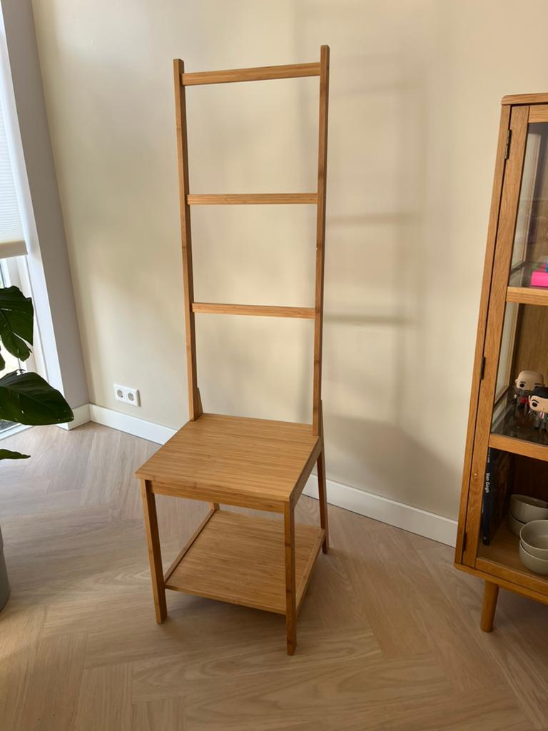 Ikea RÅGRUND Stoel met handdoekenrek, bamboe, Ophalen, Zo goed als nieuw
