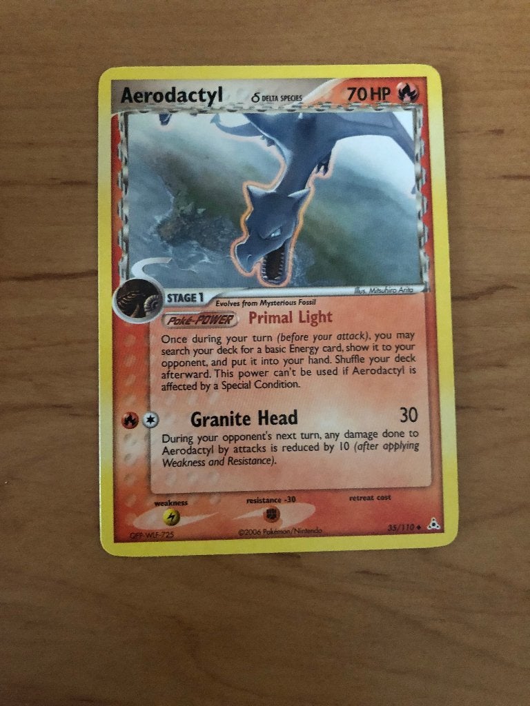 Pokémonkaart Aerodactyl 35/110, Ophalen of Verzenden, Zo goed als nieuw, Losse kaart