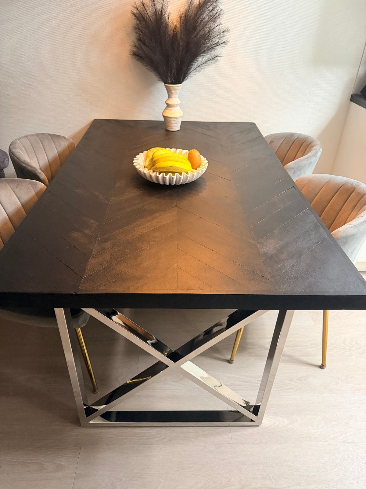 Elegante eettafel, dining table, black, Ophalen, Gebruikt, 100 tot 150 cm, 150 tot 200 cm