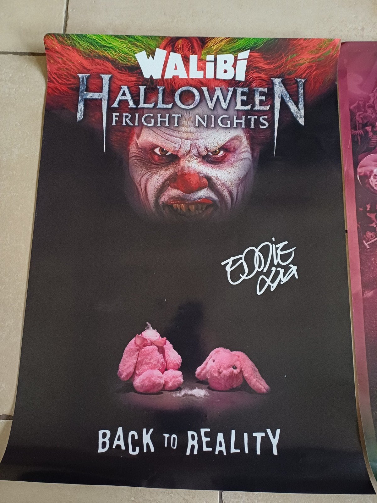 Walibi Halloween Fright Nights Eddie poster gesigneerd