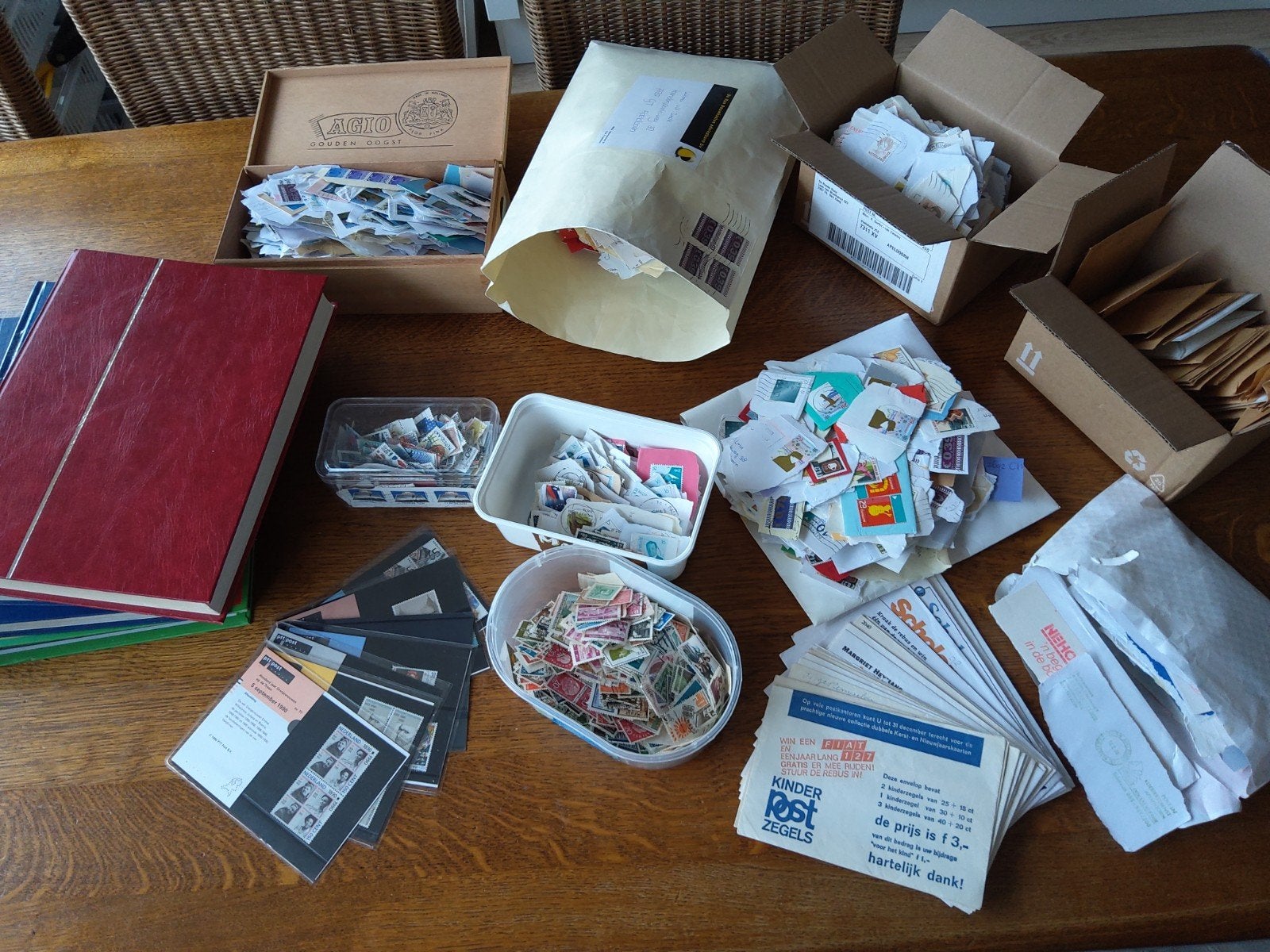 Grote verzameling postzegels in albums en los, Ned.en wereld, Ophalen of Verzenden, Na 1940, Gestempeld