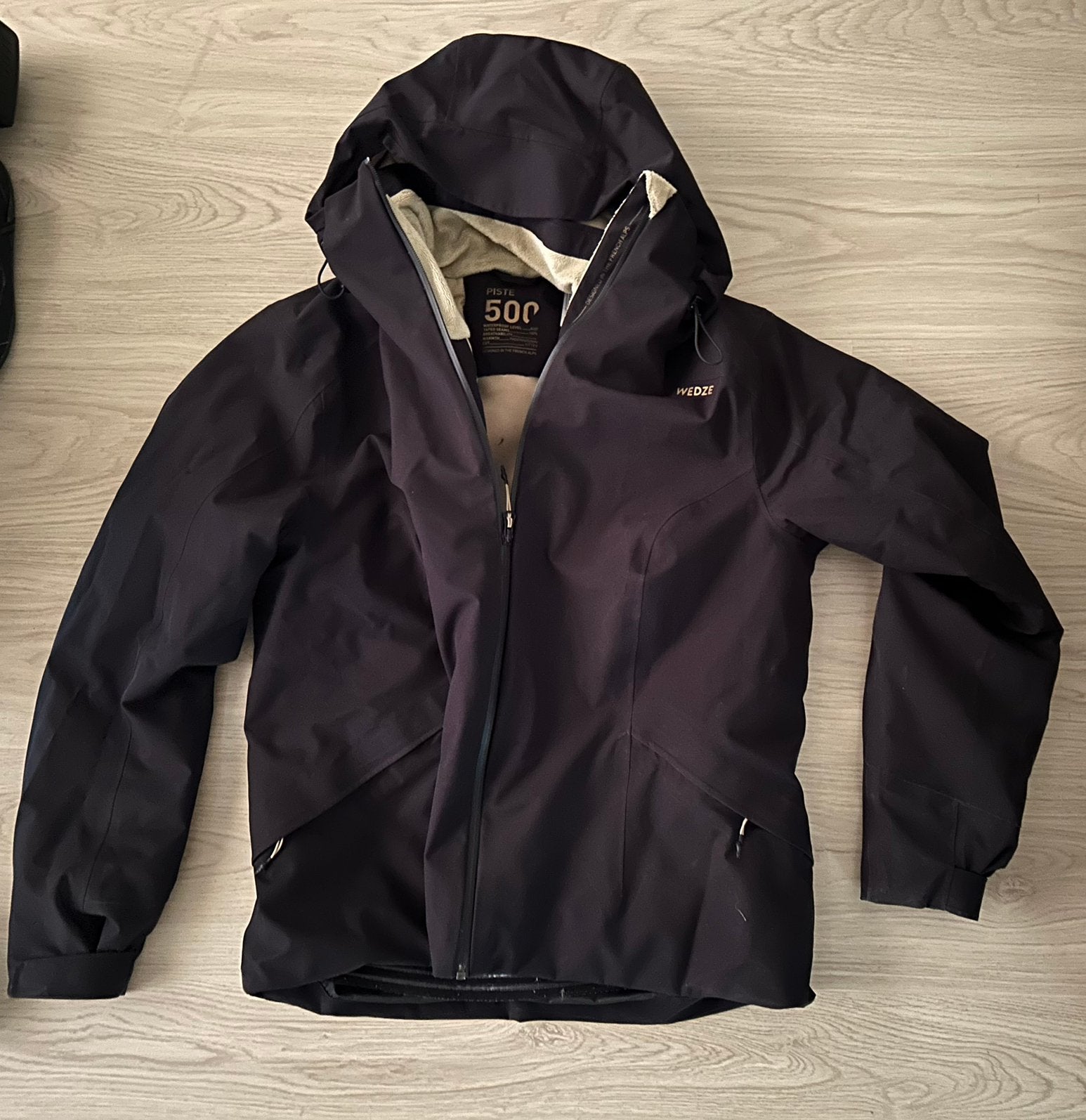 Wedze 500 Winter / Ski jas, zwart, dons, Ophalen of Verzenden, Zo goed als nieuw, Maat 46/48 (XL) of groter, Zwart