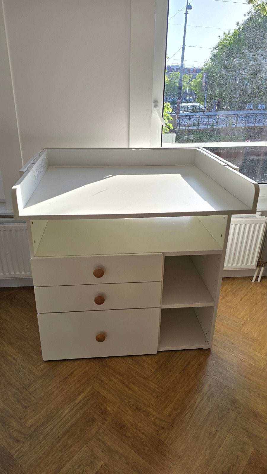 SMASTAD Witte commode met 3 lades en opbergvakken, Ophalen, 50 tot 70 cm, Zo goed als nieuw, 75 tot 100 cm