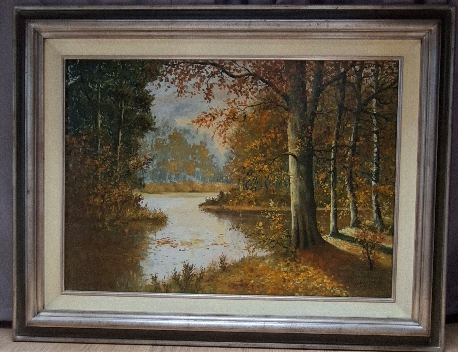 Olieverfschilderij Landschap 70x90 cm - Gesigneerd '93, Ophalen