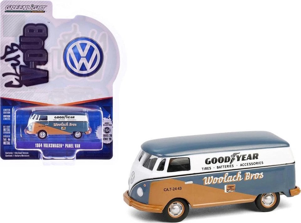 1964 VW Volkswagen bus T1 v Greenlight 1/64 Goodyear, Ophalen of Verzenden, Nieuw, Auto