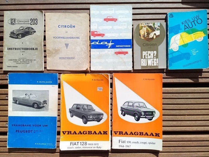 Vintage auto boekjes: DAF, Peugeot, Citroën en meer, Ophalen of Verzenden, Gelezen, Algemeen, P. Olyslager