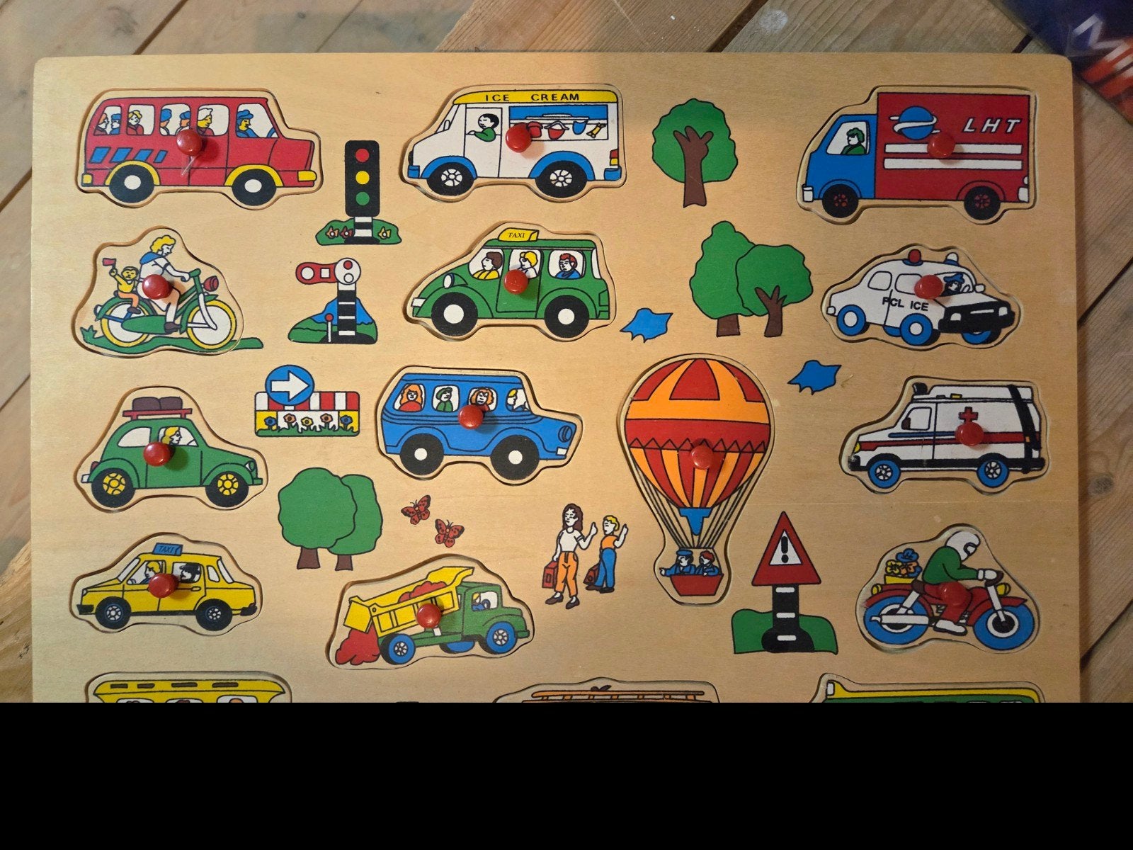 Houten Puzzel Voertuigen 40x30 cm, Ophalen of Verzenden, Zo goed als nieuw, Overige typen