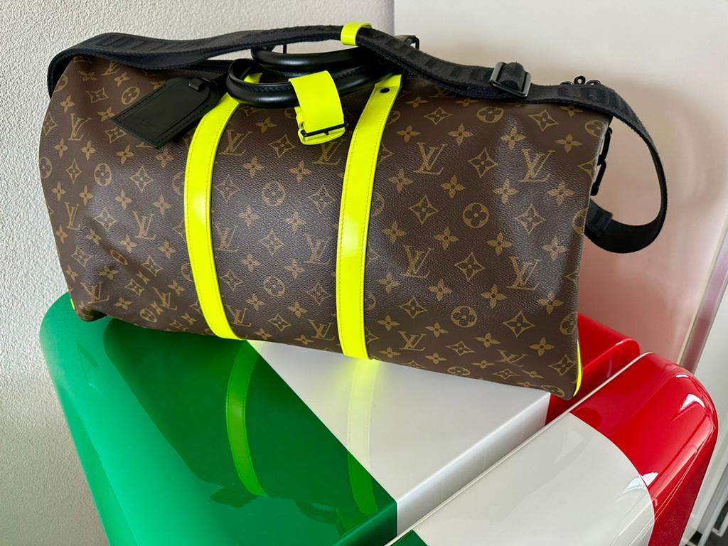 Louis Vuitton bandoulière keepall 50 M45866, Ophalen, 40 tot 60 cm, 30 cm of meer, Bruin