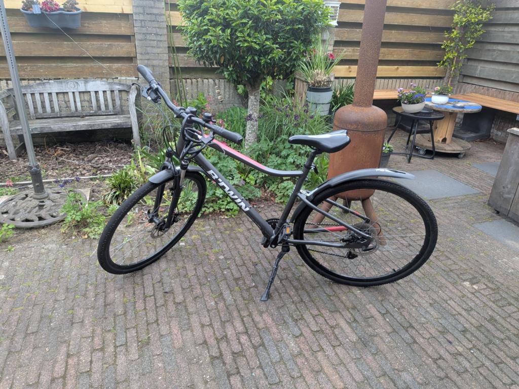 B'Twin Riverside 500 hybride fiets - Goede staat, Fietsen en Brommers, Gebruikt, Versnellingen, Schijfrem, 53 tot 57 cm