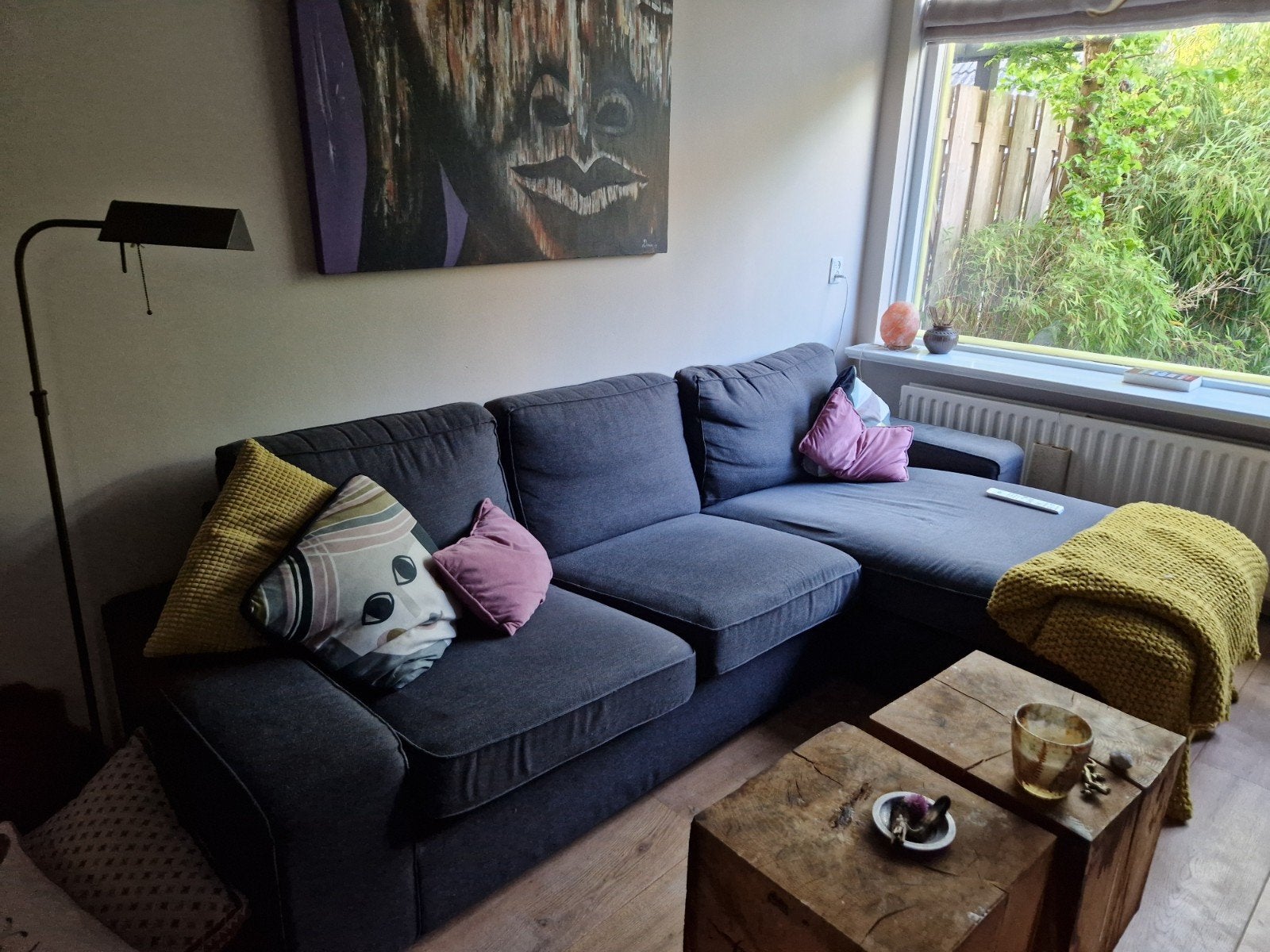 IKEA Kivik 3-zitsbank met chaise longue, Ophalen, Gebruikt, Stof, Modern, Comfortabel