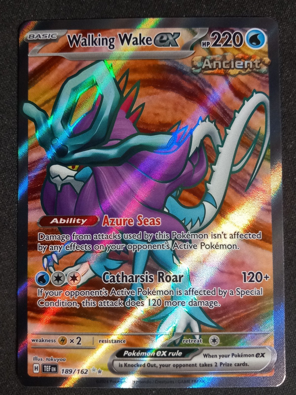 Pokemon Walking Wake ex 189/162 Temporal Forces Full Art NM, Verzenden, Zo goed als nieuw, Losse kaart, Foil