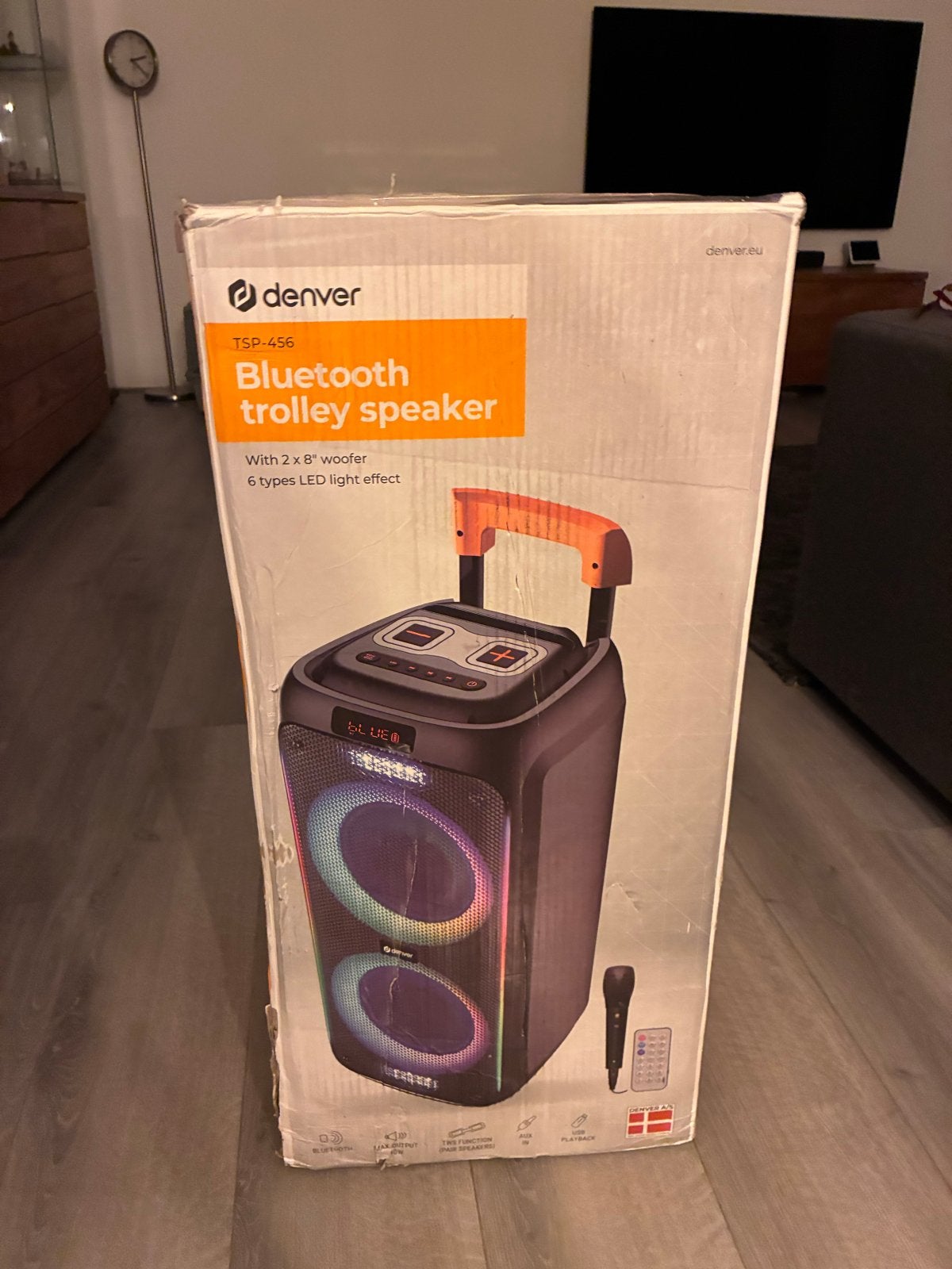 Denver Bluetooth Trolley Speaker TSP-456 met discolichten, Overige merken, Party speaker, Ophalen of Verzenden, Zo goed als nieuw