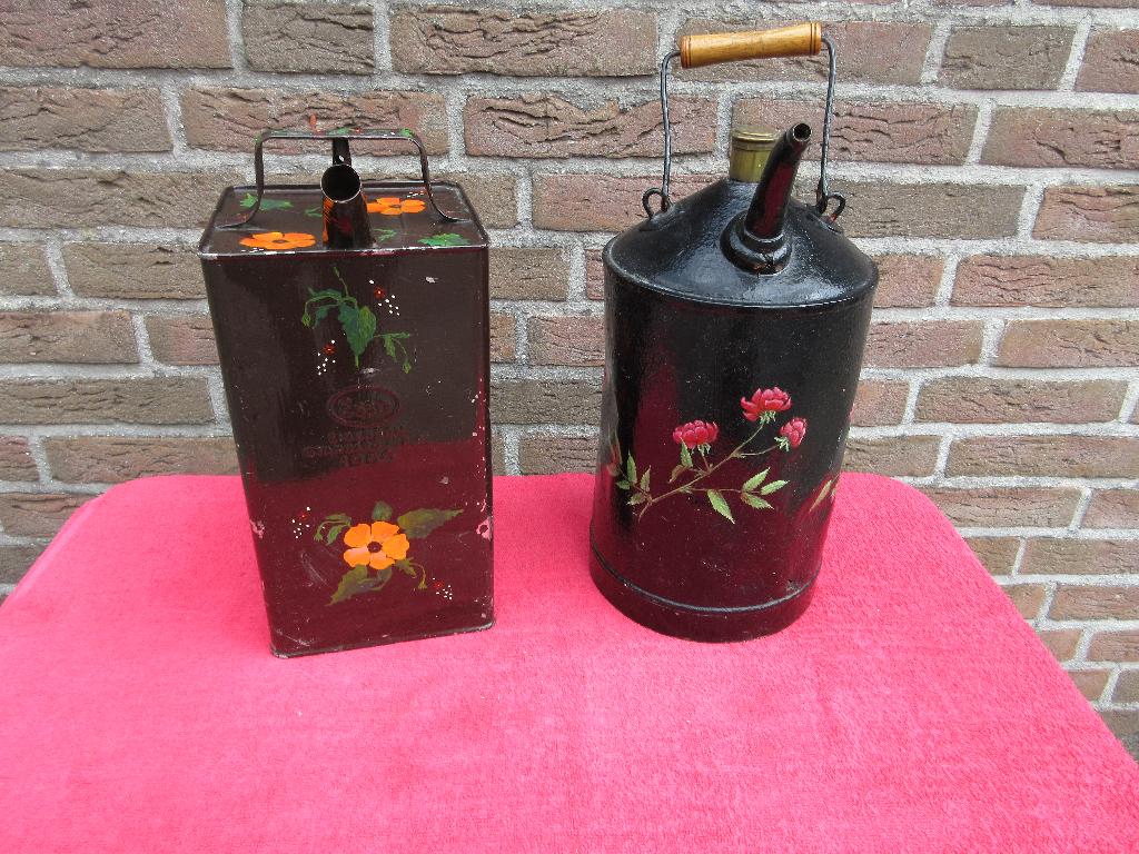Vintage beschilderde oliekannen Esso 1950, Ophalen of Verzenden